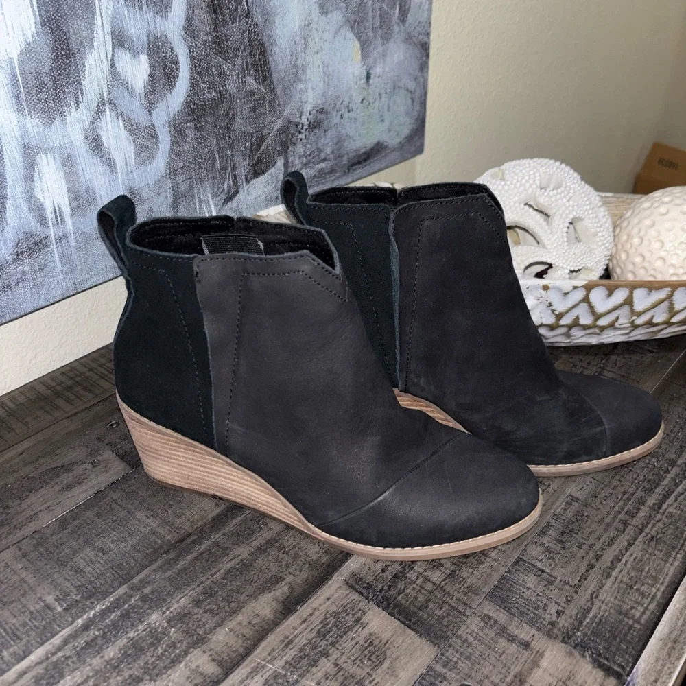 TOMS Clare Wedge Bootie SZ 7.5 - Picture 6 of 11